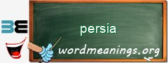 WordMeaning blackboard for persia